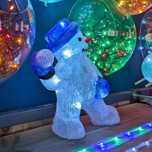 Bonhomme de neige lumineux boule de neige acrylique