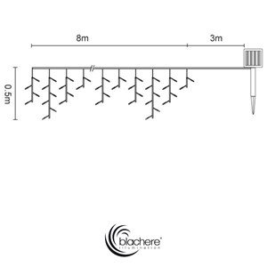 Guirlande stalactite solaire led 8m blanc pur