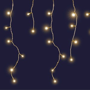 Guirlande stalactite solaire led 8m blanc chaud