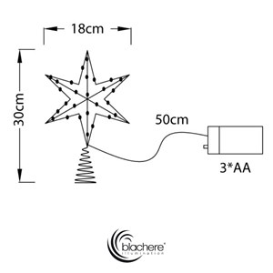 Cimier étoile lumineux pour sapin de noël