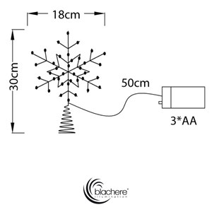 Cimier flocon de neige lumineux pour sapin de noël