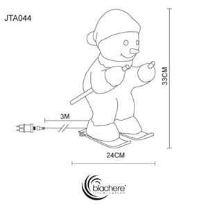 Bonhomme de neige lumineux skieur acrylique