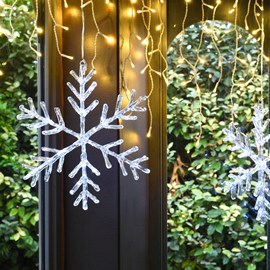 Motif flocon acrylique led blanc pur micro-led