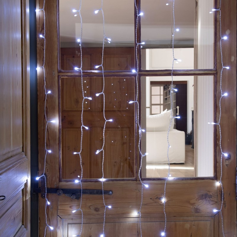 Rideau led digital blanc pur – 5m x 1,5m avec animations