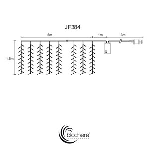 Rideau led digital blanc pur – 5m x 1,5m avec animations