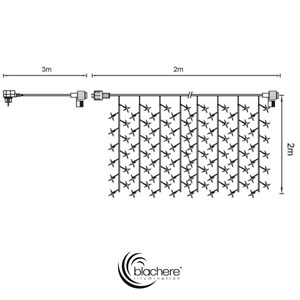 Rideau led blanc pur – 2m x 2m, effet flash