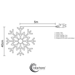 Flocon de neige lumineux - bleu et blanc