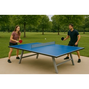 Table de ping-pong extérieure t011, surface acp 8 mm, cadre acier renforcé