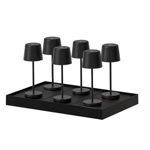 6 mini lampes avec plateau de chargement noir kelly mini