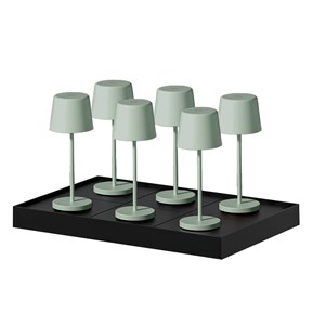 6 mini lampes avec plateau de chargement vert kelly mini