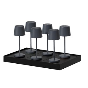 6 mini lampes avec plateau de chargement gris anthracite kelly mini