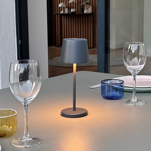 6 mini lampes avec plateau de chargement gris anthracite kelly mini
