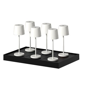6 mini lampes avec plateau de chargement blanc kelly mini