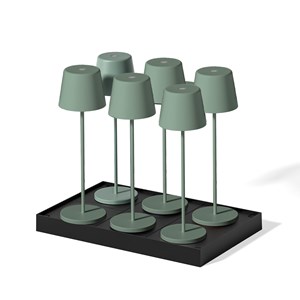 6 lampes led avec plateau de chargement vert kelly