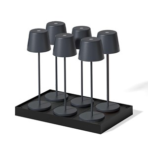 6 lampes led avec plateau de chargement gris anthracite kelly