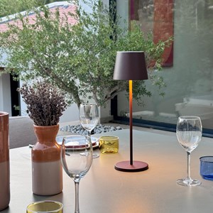 6 lampes led avec plateau de chargement marron kelly