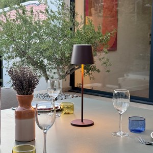 6 lampes led avec plateau de chargement marron kelly