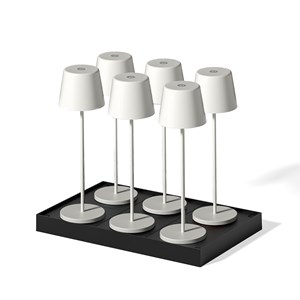 6 lampes led avec plateau de chargement blanc kelly