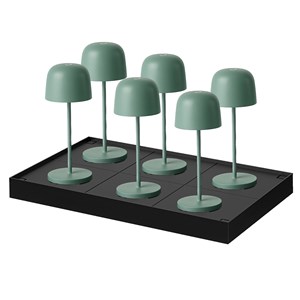 6 lampes avec plateau de chargement vert sophia