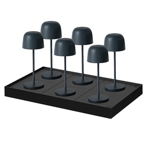 6 lampes avec plateau de chargement gris anthracite sophia