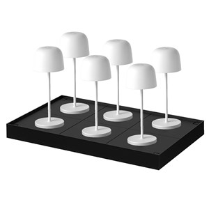 6 lampes avec plateau de chargement blanc sophia