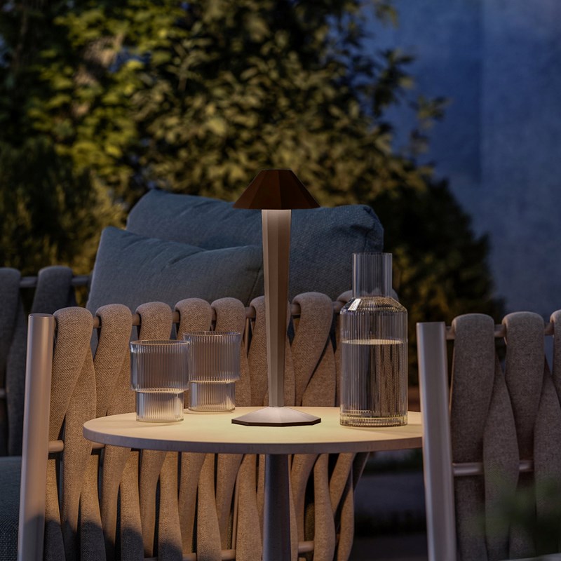 Lampe de table sans fil marron krypton