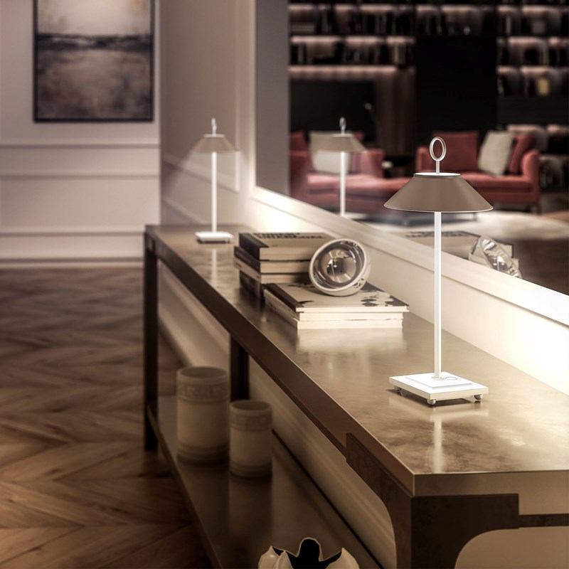 Lampe de table sans fil blanc marais