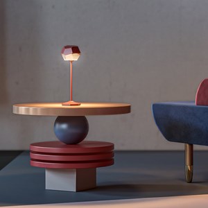 Lampe de table sans fil rouge stone