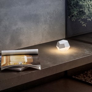 Lampe de table sans fil blanc stone
