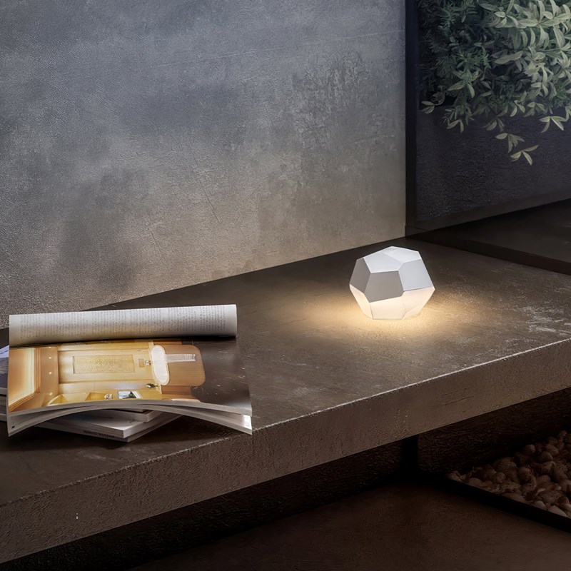 Lampe de table sans fil blanc stone