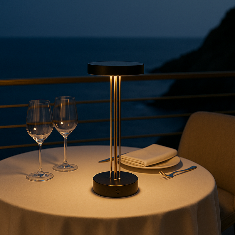 Lampe de table sans fil noir trizio