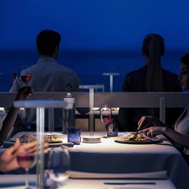 Lampe de table sans fil blanc trizio