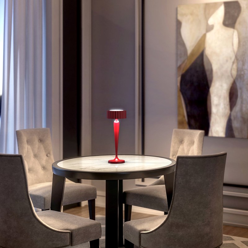 Lampe de table sans fil rouge twiggy