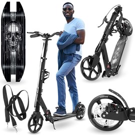 Trottinette enfant 100 kg, pliable noire