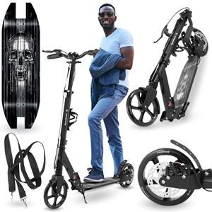 Trottinette enfant 100 kg, pliable noire