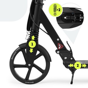 Trottinette enfant 100 kg, pliable noire