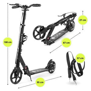 Trottinette enfant 100 kg, pliable noire