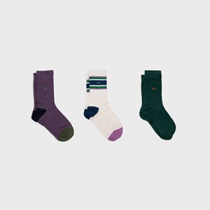 Coffret 3 chaussettes homme bleu et vert