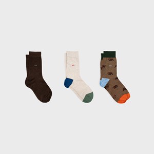 Coffret 3 chaussettes homme kaki