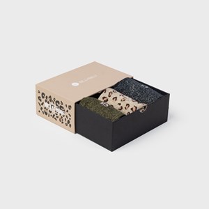 Coffret 3 chaussettes femme beige