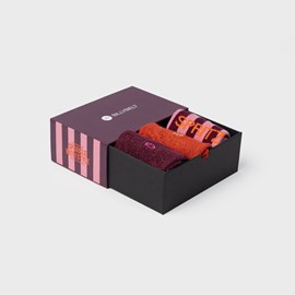 Coffret 3 chaussettes femme violet
