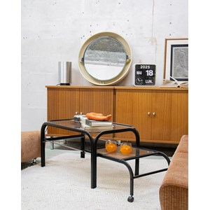 Table basse en métal et verre n°418