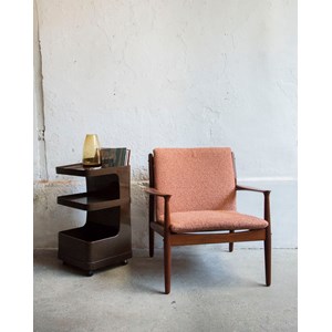 Fauteuil en tissu et teck n°509