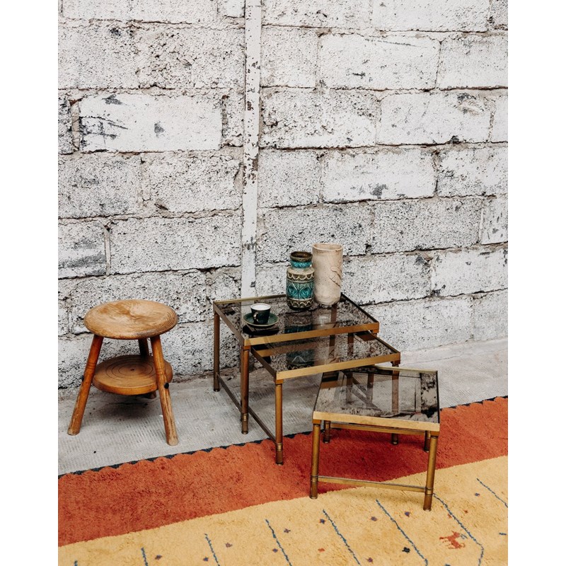 3 tables gigognes en laiton n°78