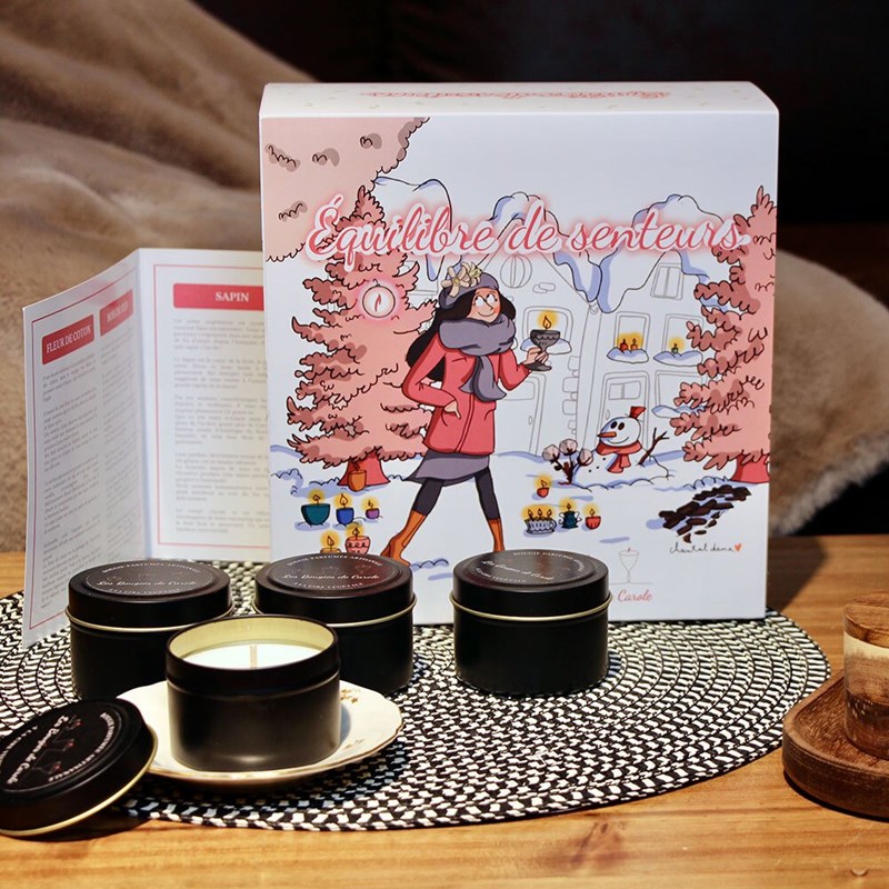 Coffret 4 bougies 400ml equilibre de senteurs