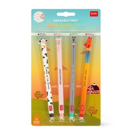 Set de 4 stylos à encre gel effaçable -