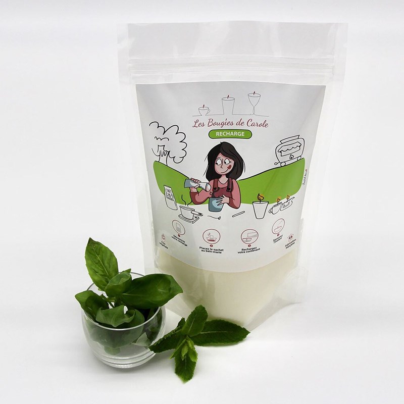 Recharge bougie 200ml menthe basilic