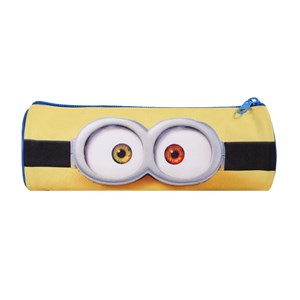 Bagtrotter - les minions - trousse scolaire ronde - jaune - 1 compartiment