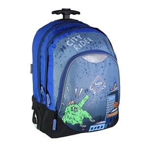 Bodypack sac à dos à roulettes 2 compartiments monster bleu