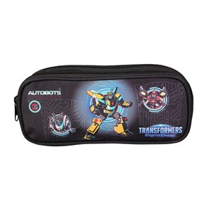 Trousse scolaire 2 compartiments transformers noir